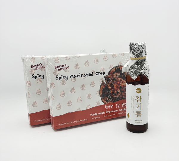 (JJaebo Bundle) 2 Spicy Crabs + 1 Sesame Oil 양념게장 세트 (Limited 1/order)