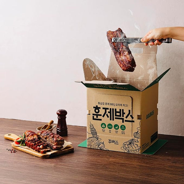 GGUBUS Grill House-All-in-One Disposable BBQ Grill 꾸버스 일회용 접이식 훈제박스 바베큐그릴