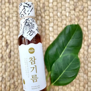 Premium Sesame Oil cold pressed low temp 한국산 참기름 저온압창 저온 로스팅