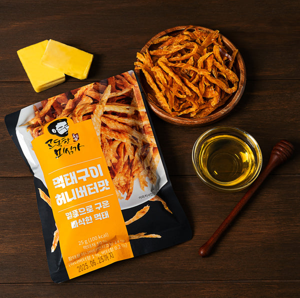 먹태구이 3가지 맛(오리지널/매운맛/허니버터맛) Roasted Pollock Snack(Original/Spicy/Honey Butter)_0.88oz(25g)