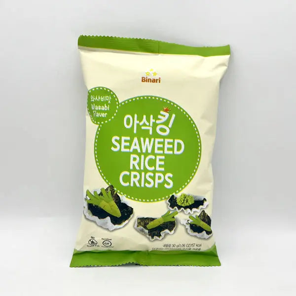 Asak King Seaweed Snack Wasabi Flavor 아삭킹 김부각 와사비맛 1.06oz (30g) Kevin's Choice