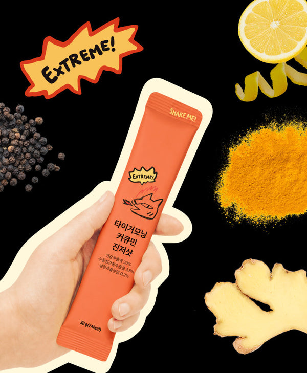 [타이거모닝] 커큐민진저샷 스틱 - 자연 에너지 부스터 Curcumin Ginger Shot Stick - Natural Energy Booster_10.58oz(300g(30gX10))