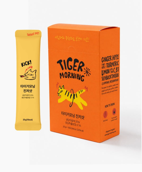 [타이거모닝] 진저샷 스틱 - 자연 에너지 부스터 Ginger Shot Stick - Natural Energy Booster_300g(20gX15)