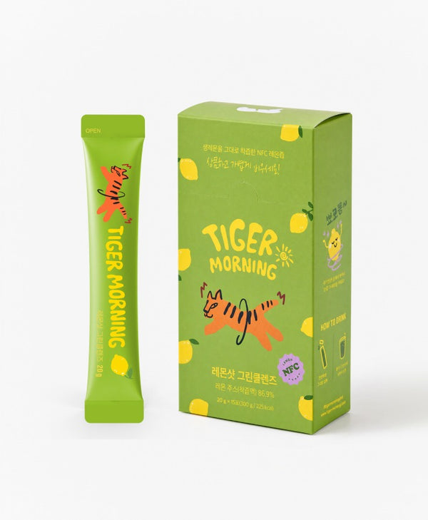 [타이거모닝] 레몬샷 그린클렌즈 스틱 Lemon Shot Green Cleanse Stick_10.58oz(300g(20gX15))