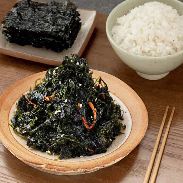 JEJU Seasoned Green Laver 제주 녹차 파래무침 12.34oz. (350g) Kevin's Choice