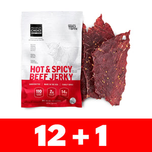 [Free Shipping & 12+1] People's Choice Hot & Spicy Beef Jerky_3oz(84g)