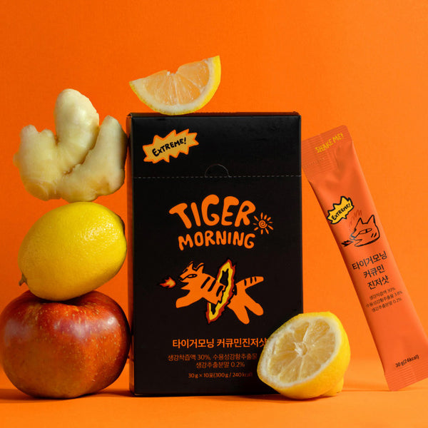 [타이거모닝] 커큐민진저샷 스틱 - 자연 에너지 부스터 Curcumin Ginger Shot Stick - Natural Energy Booster_10.58oz(300g(30gX10))