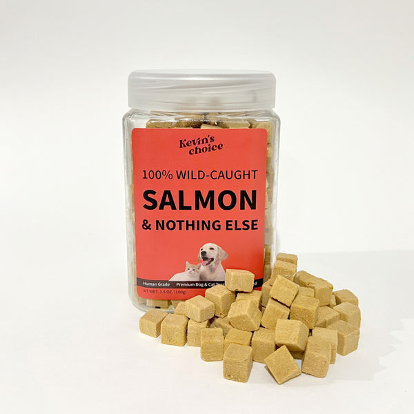 wild_caught_salmon_dog_cat_treat 100% natural single ingredient with cubes