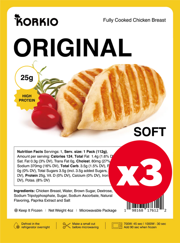 (3X) Ready to Eat Chicken Breast - Original 한국식 닭가슴살 오리지널 4oz (113g)